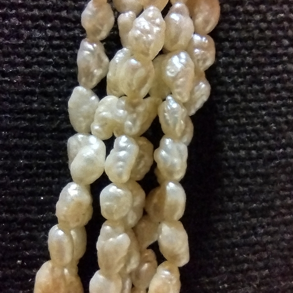 7 strand freshwater pearl ,gold necklace - Picture 9 of 16